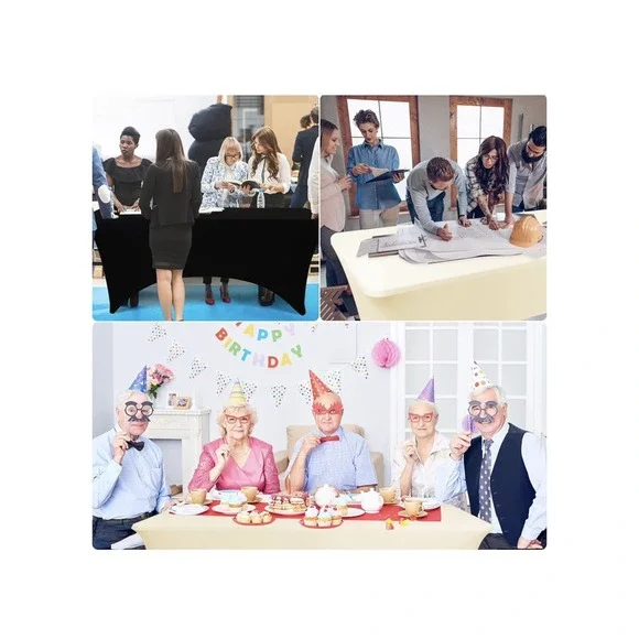 Fitted Table Covers For 6 Foot Tables Spandex Table Covers 6ft Sliver Gray Table - Picture 5 of 5